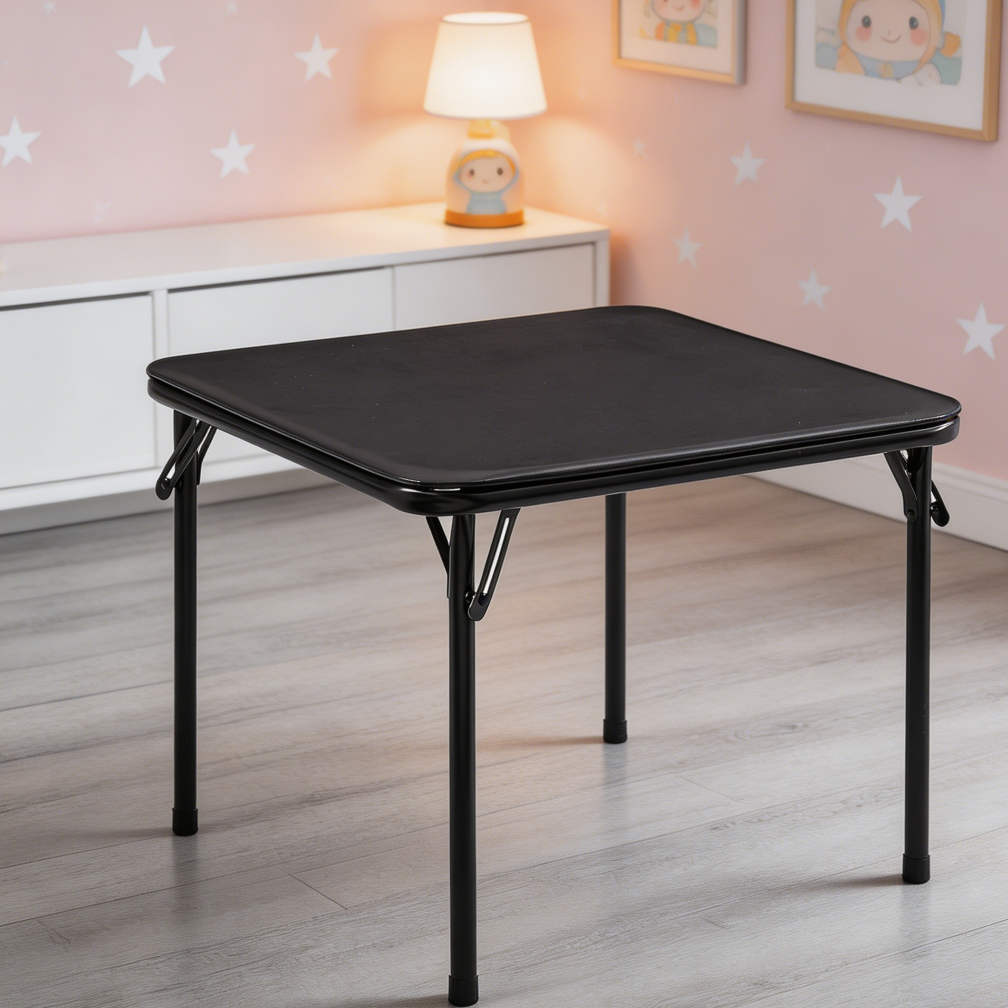 24" Black Kids Padded Folding Table