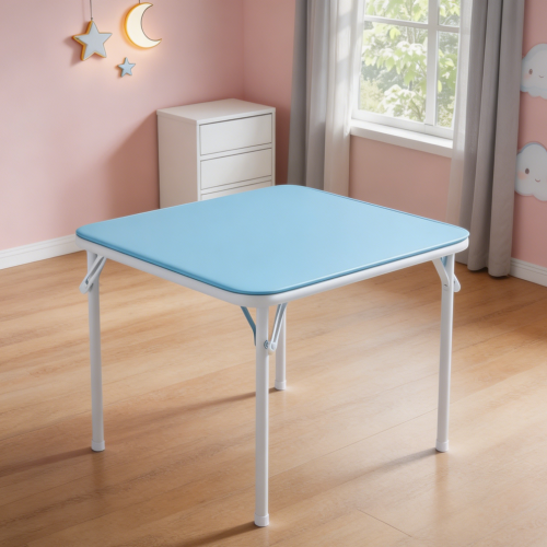 24" Blue & White Kids Padded Folding Table